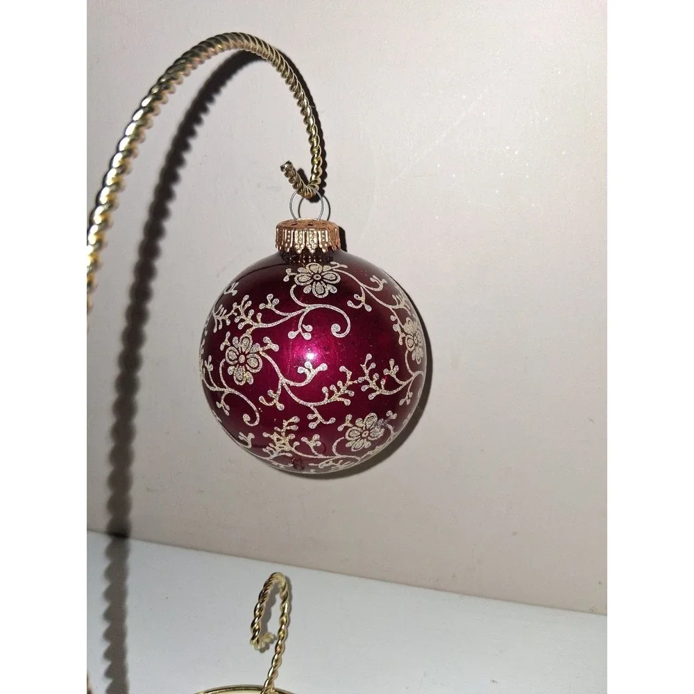 Vintage West Germany hand decorated mercury glass Christmas ornament.